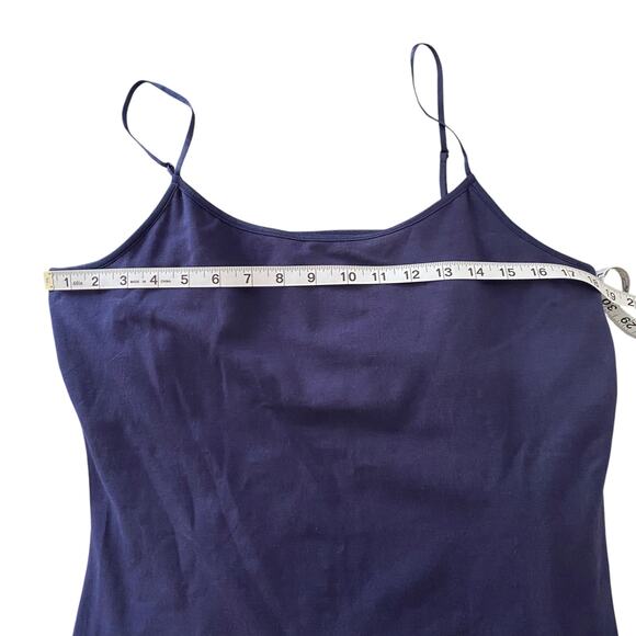 2 A Tee Navy Blue Spaghetti Strap Undershirt Tank Top Size XL Cotton/Spandex - Picture 3 of 5